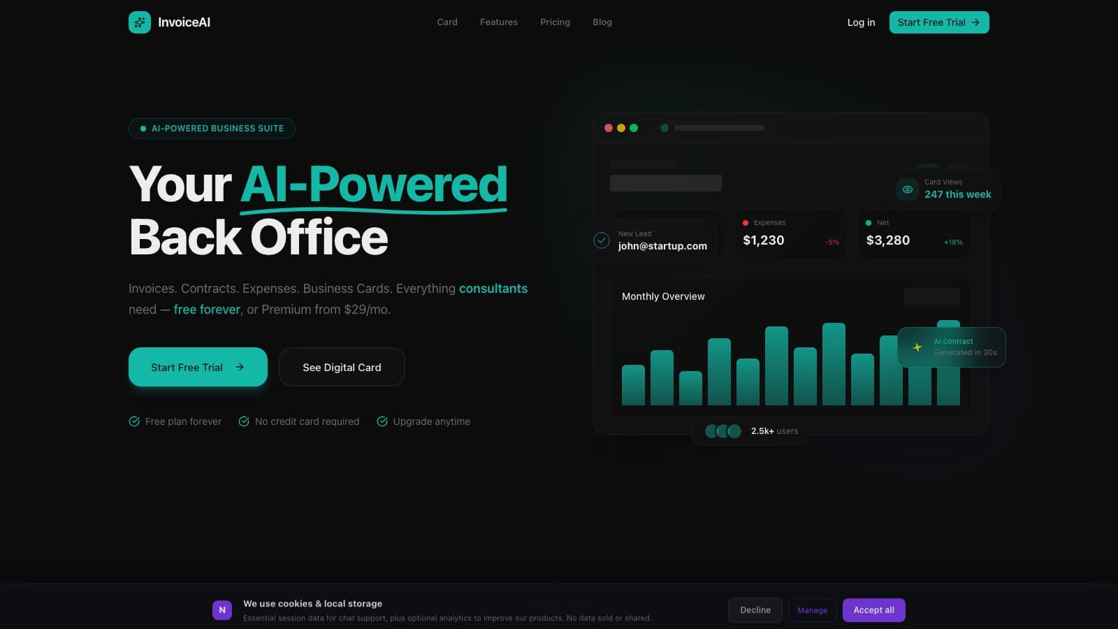 InvoiceAI product screenshot