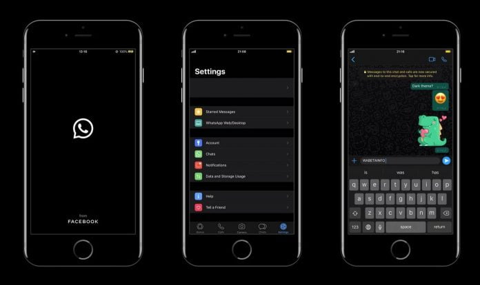 Whatsapp dark mode on Android and iOS