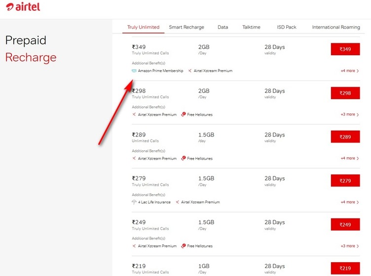 Airtel Prepaid Plans