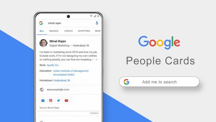 Google People search card