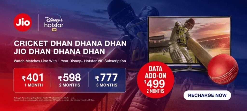 Jio WFH prepaid plans with Disney+ Hostar benefits, watch free IPL 